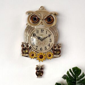 Horloge murale hibou, cadran décoratif pour veiller sur la maison