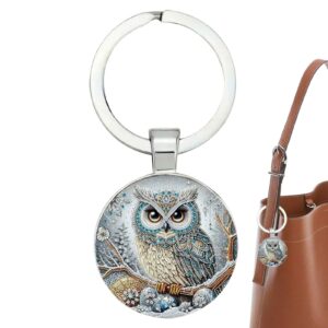 Breloque hibou rond pour sac et portefeuille