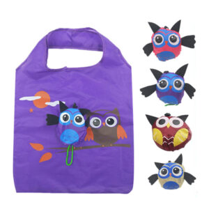 Sac cabas pliable hibou violet