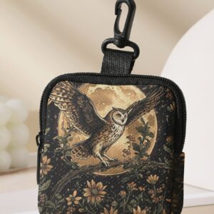 Trousse hibou florale, scène de lune et feuillages