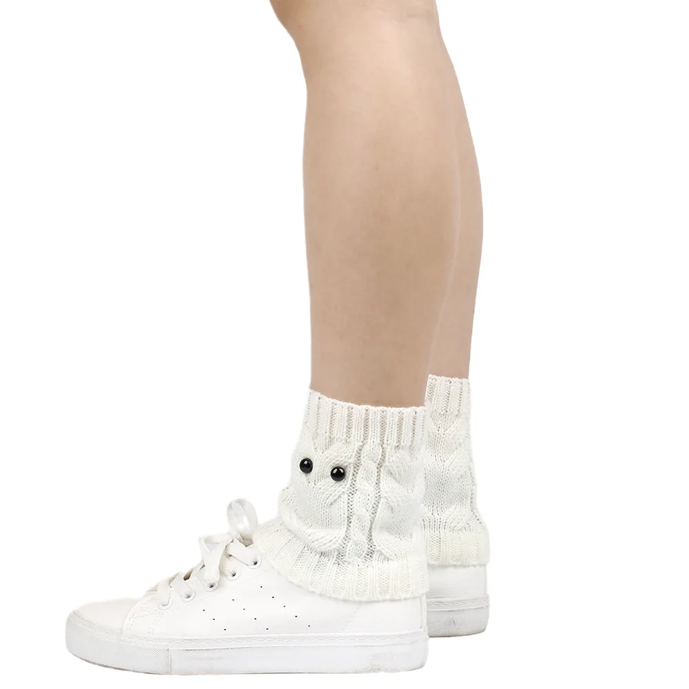 Jambières hibou en maille blanche, petits yeux protecteurs